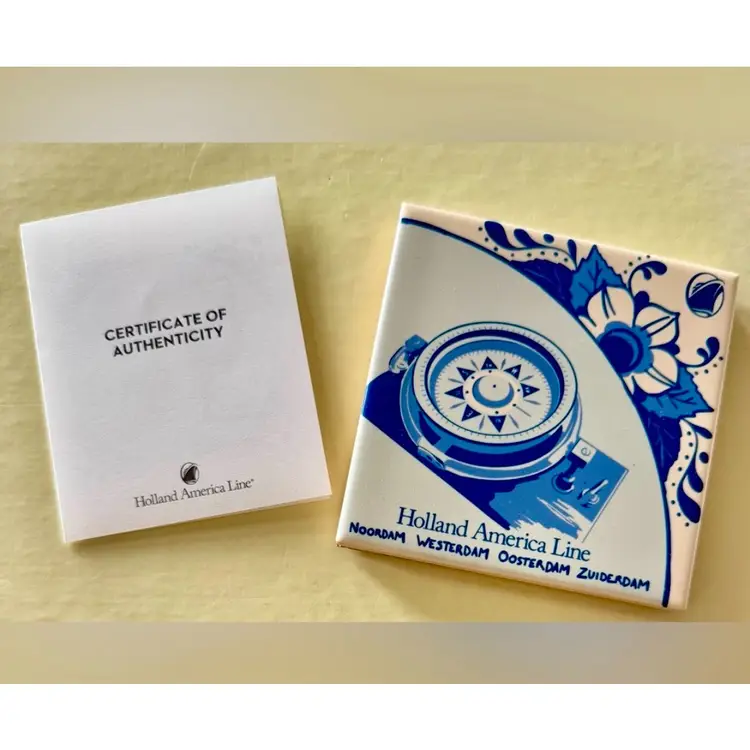 #01 - Holland America  Line Tile With Compass On It