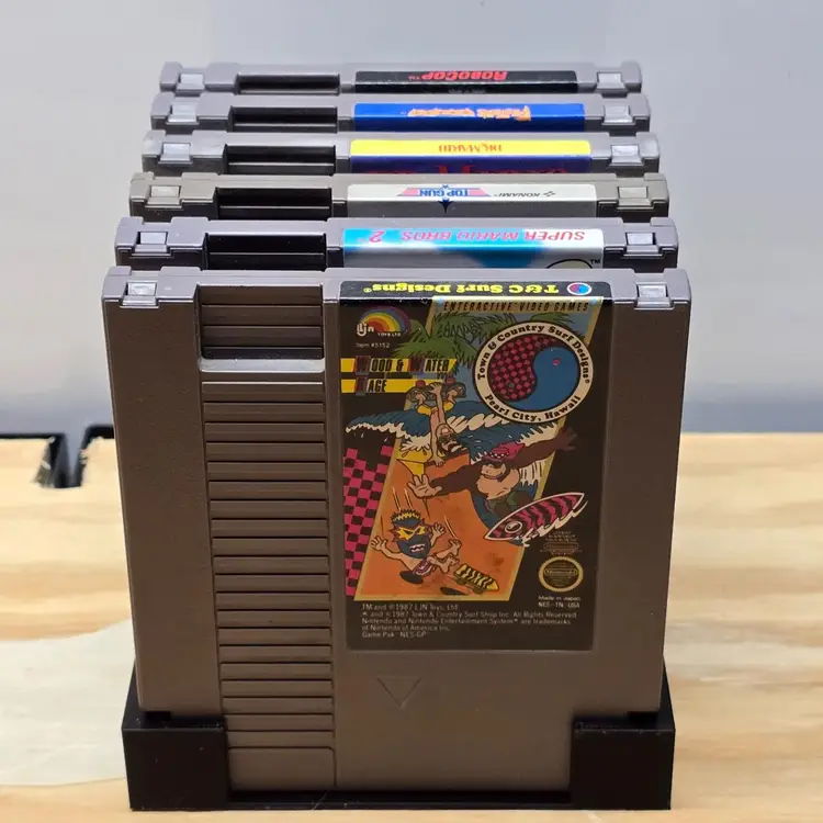 NES Video Game Storage Tray - Holds 6 Games - 3d Printed