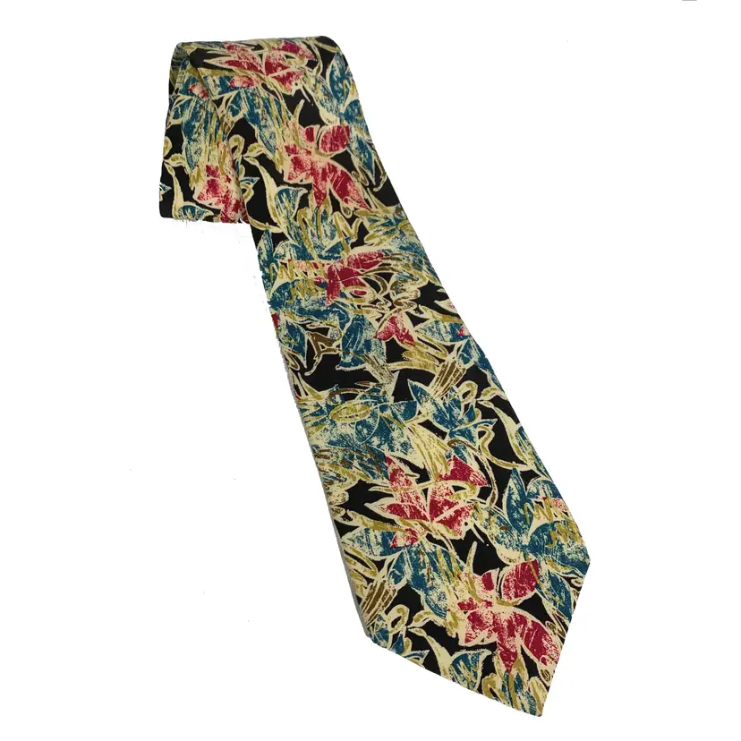 Chaps Ralph Lauren Silk Necktie Abstract Made USA Business Formal Work Vintage