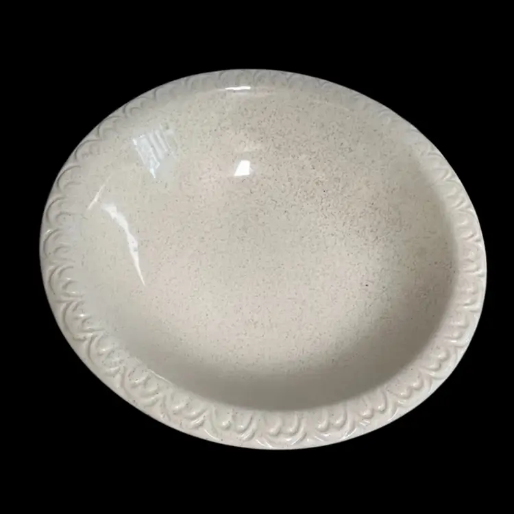 Large Vintage McCoy Speckle Pottery- 12" SERVING-Mixing BOWL/ Basin Olive / #1516