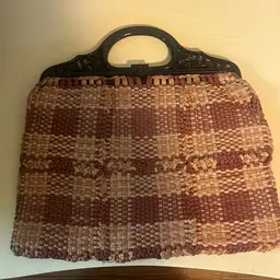 Handmade “Potholder” Pocketbook With Plastic Filigree Handle