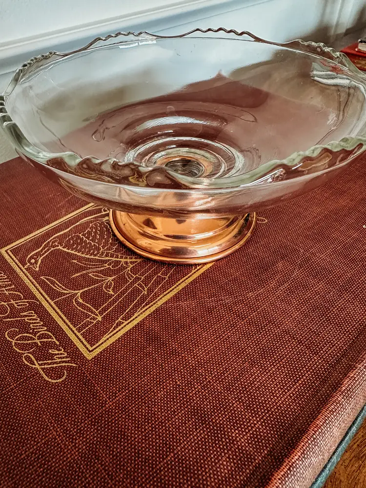 Vintage Princess House Candy Dish with Copper Base