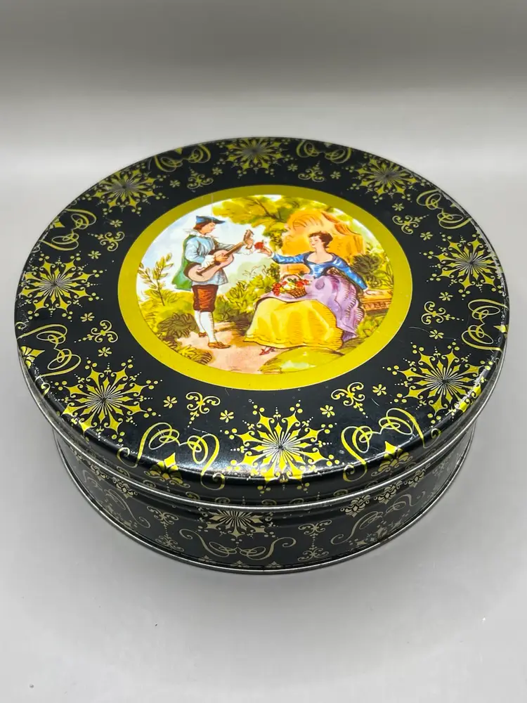 Vintage Tin With Victorian Couple 8”