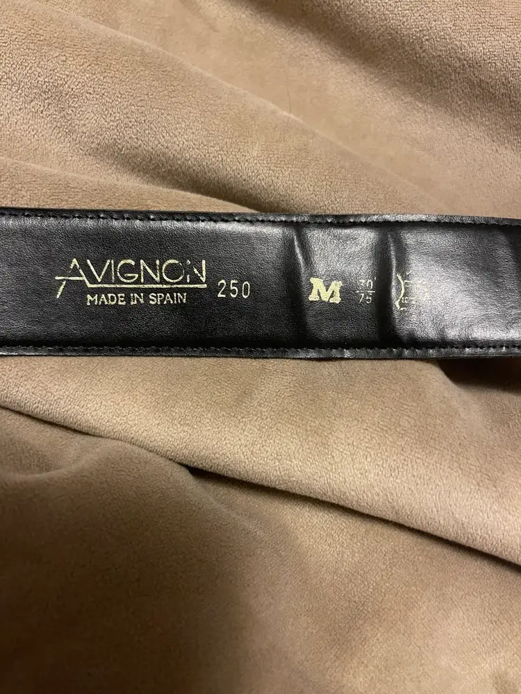 Avignon Brown Leather Belt with Gold Buckle