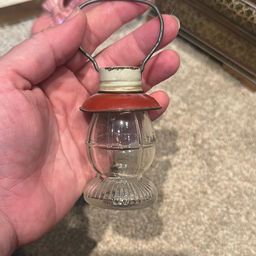 vintage glass candy container,  Railroad Lantern