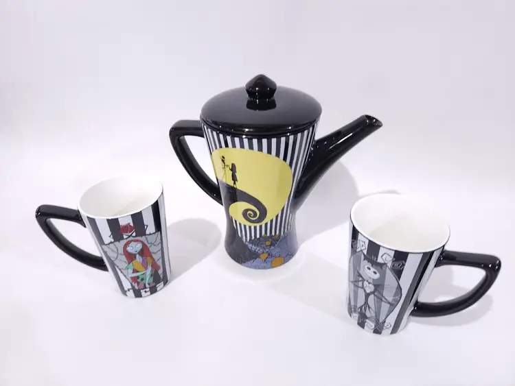 Nightmare Before Christmas Tea Set Teapot Jack Skellington Sally OPEN BOX