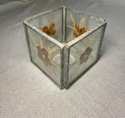 Vintage Pressed Flower Votive Holder