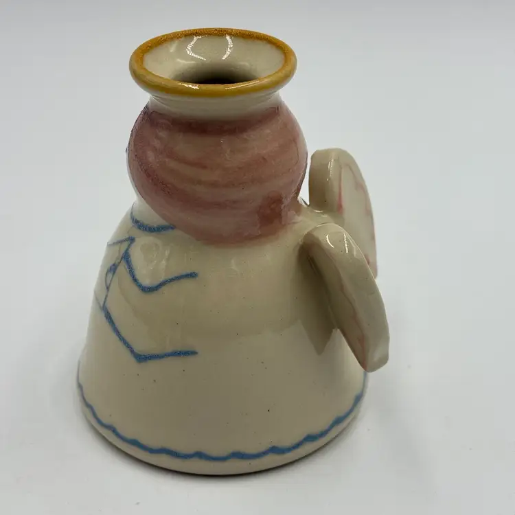 Kovack Pottery Candle Holder Angel Signed Vintage 1997 Spring Festival No 43/99