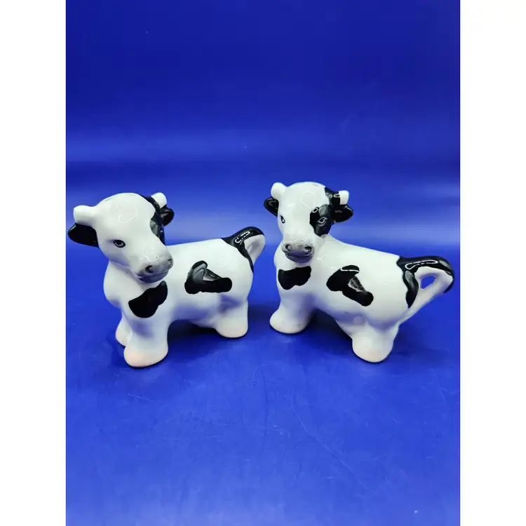 Black and White Holstein Cow Salt and Pepper Shakers