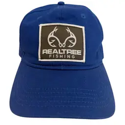 Realtree Fishing Brand Patch Logo Adjustable Blue Unisex Dad Cotton Hat