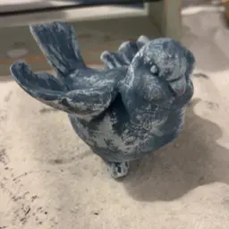 Upcycled During Live Bird Blue White