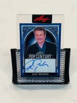 Alec Baldwin 2025 Leaf Pop Century Encased Blue Prizm Auto /15 #PCP-AB1