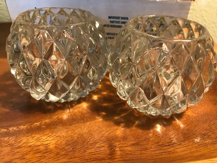 Set Of Two Partylite Rockport Votive Candle Holders