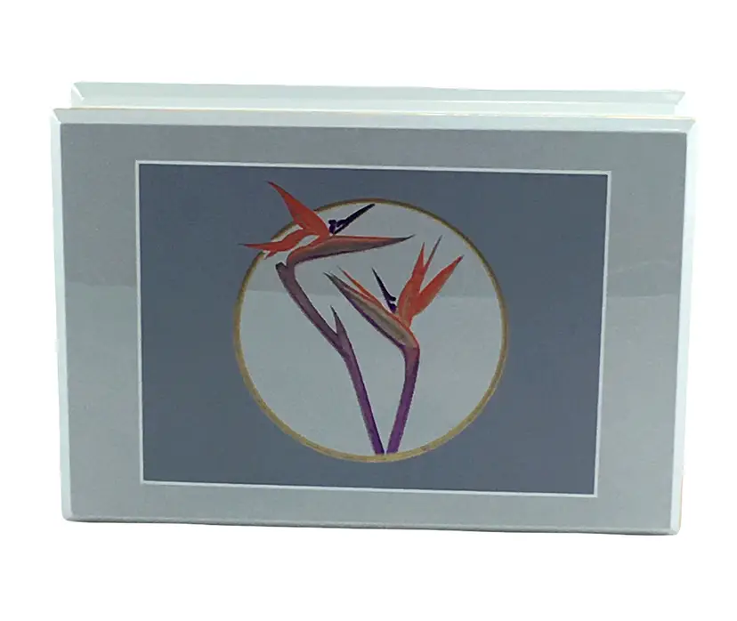 Otagiri Japan Bird of Paradise Laquerware Box Note Paper Holder