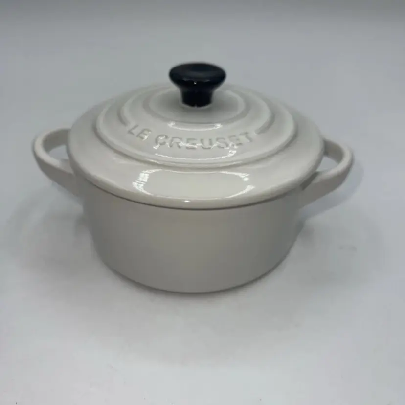 35 Le Creuset Stoneware Mini Round Cocotte - White 8oz 10cm New