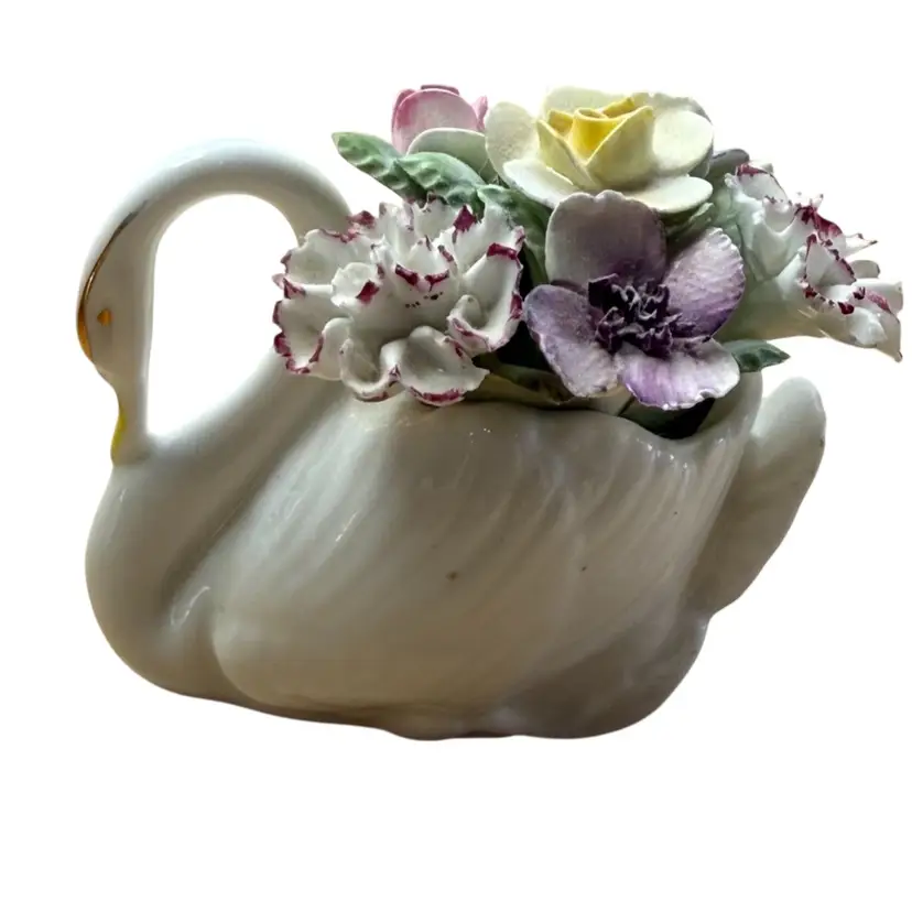 Royal Doulton Swan With Flowers