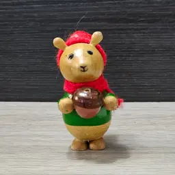 Vtg. R. Dakin & Co Squirrel Wood Christmas Ornament 1979 Holiday