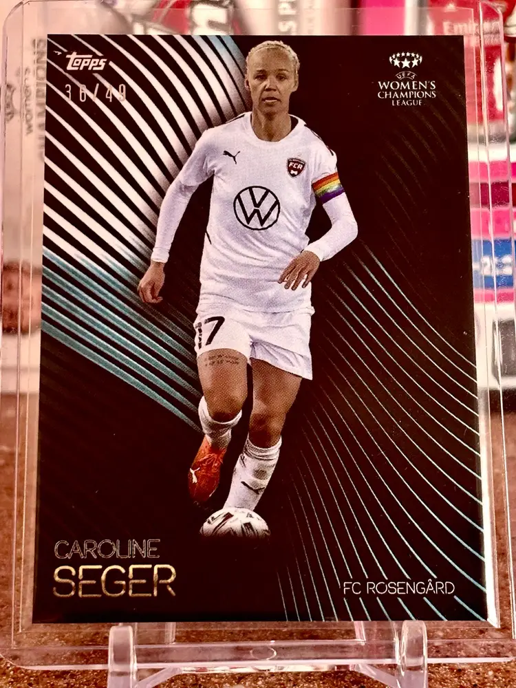 Caroline Seger 2021 Topps On Demand Knockout Blue /49 Rookie RC Rosengard Sweden