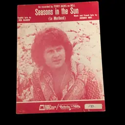 Sheet Music - Seasons In The Sun Recorded By Terry Jacks