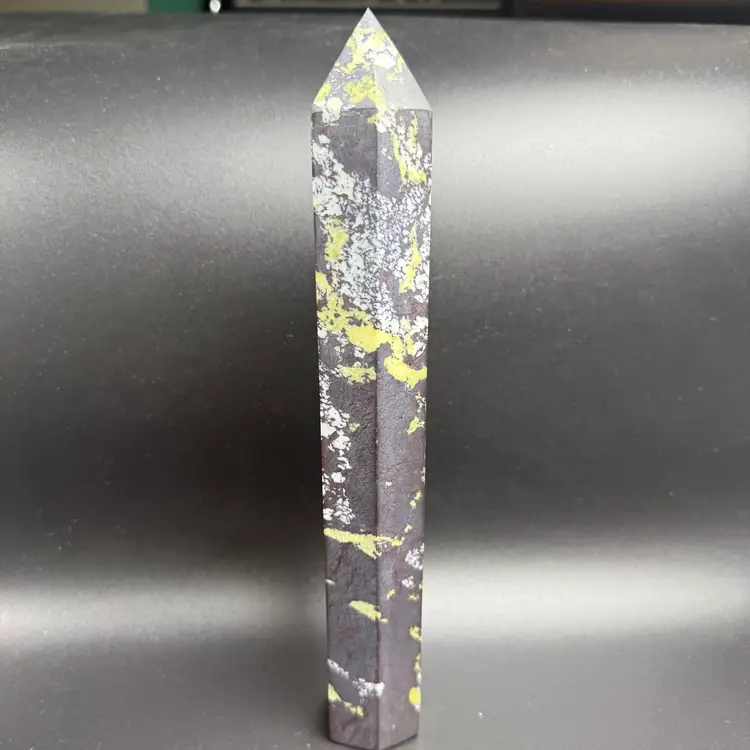 Natural Serpentine Tower Stone Obelisk Reiki Healing Crystal 11" 1122g