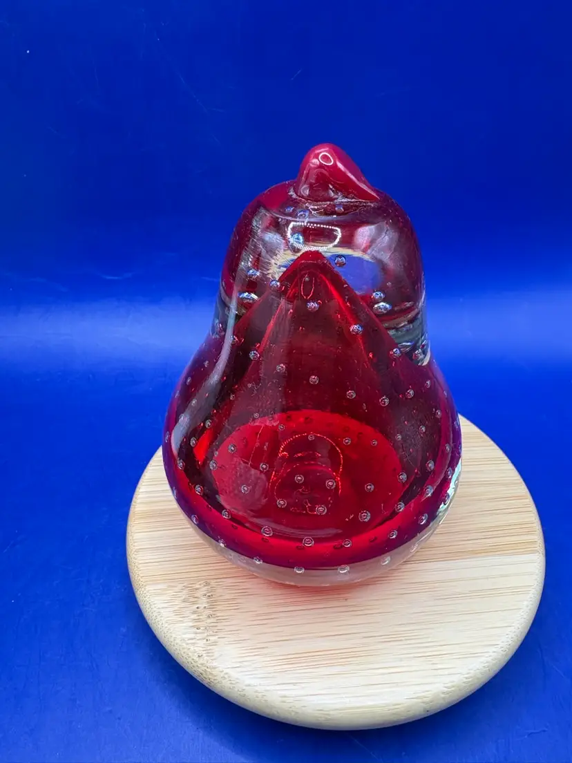 Red Pear Bullicante Paperweight