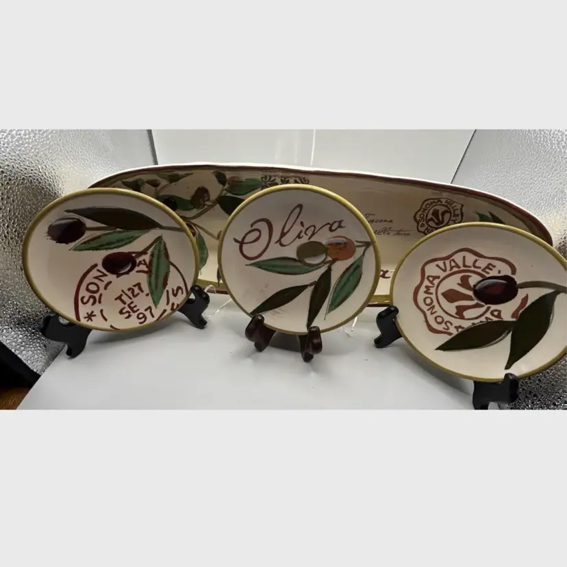 Certified International Oliva Ceramic Bread Bowl And Three Plates – Jennifer Brinkley