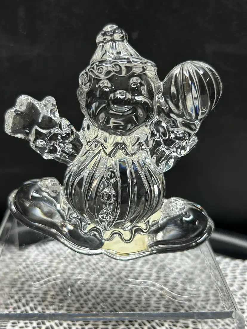 Vintage Princess House Lead Crystal Rocking Clown Figurine