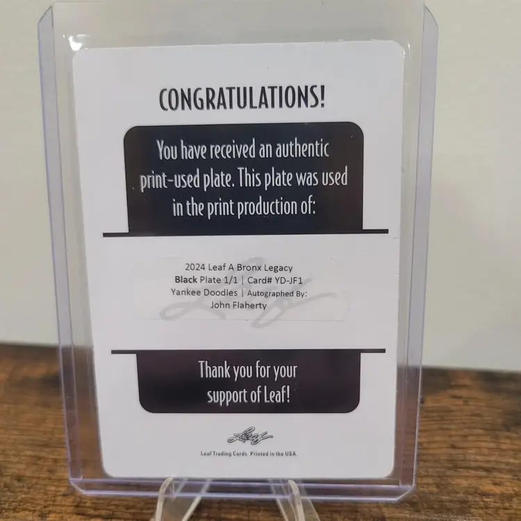 John Flaherty Black Printing Plate 1/1 (Yankee Doodles)