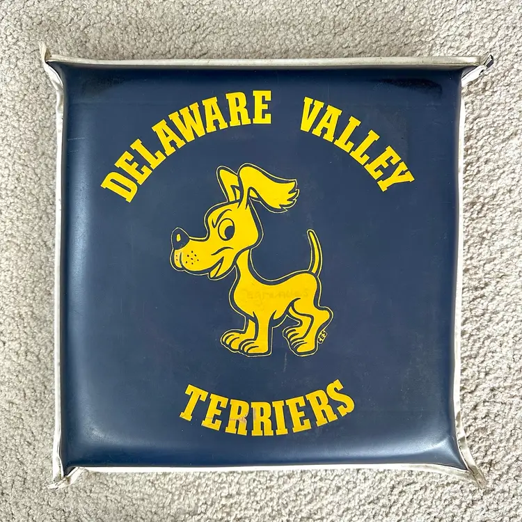 Vintage 1980s Delaware Valley Terriers Bleacher Seat Cushion DVHS Frenchtown NJ