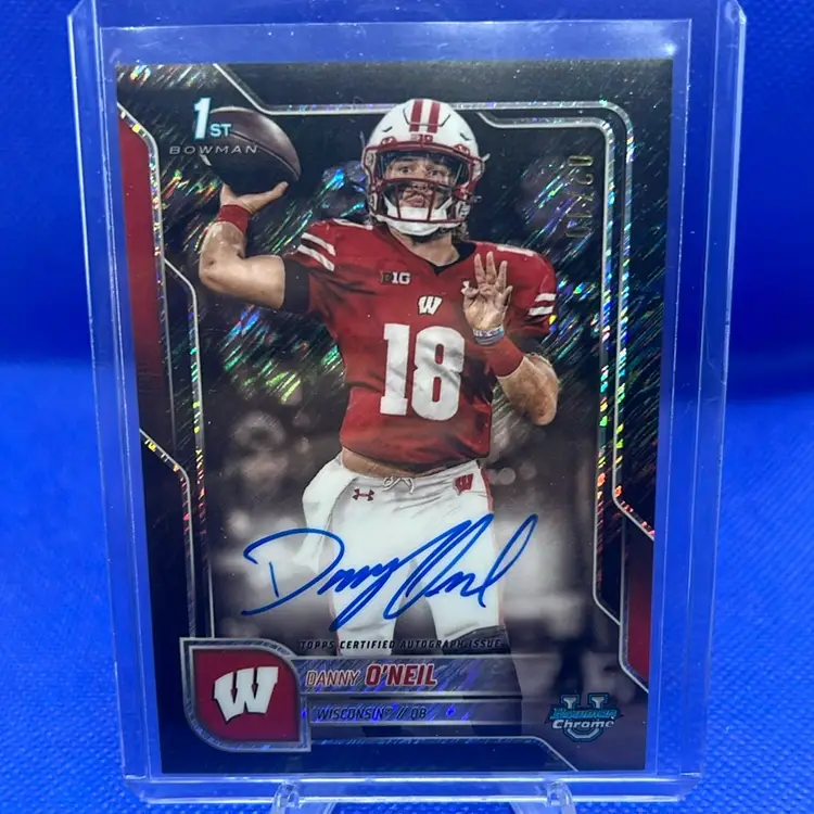 Danny O’Neil 2025 Bowman Chrome U Black Shimmer Refractor Auto #2/10 Wisconsin Badgers