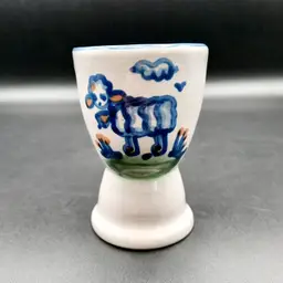 MA Hadley Pottery Lamb Sheep Double Egg Cup