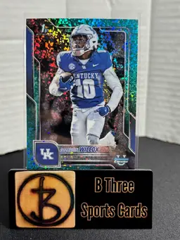 JAMARION WILCOX 2025 Bowman Chrome U #130 Aqua Mini Diamond /325 Kentucky A1296
