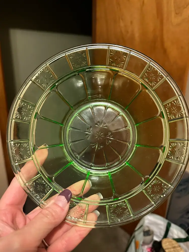 Jeannette Glass Doric Green 8 1/4 inch Berry Bowl