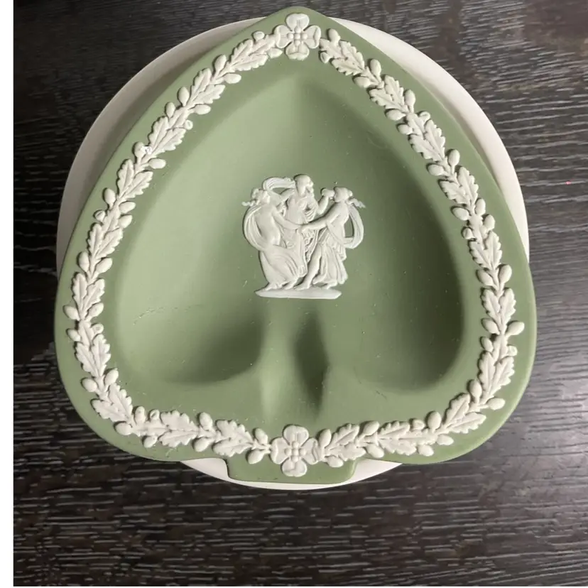 Wedgewood Sage Green Spade Shaped Trinket Tray