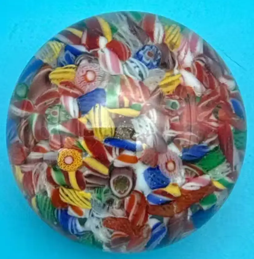 Vintage Scrambled Millefiori Paper Weight