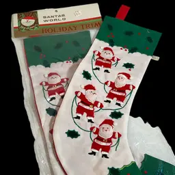 Vintage Kurt Adler Santa Stockings (2) New Old Stock
