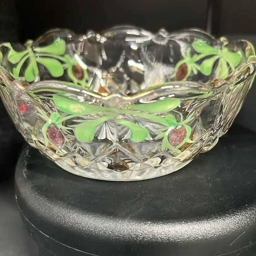 Early American Pressed Glass Hand painted Berry Set (partial 5) United States Glass Comp, US , 1912