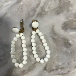 Vintage White Clip On Ear Rings
