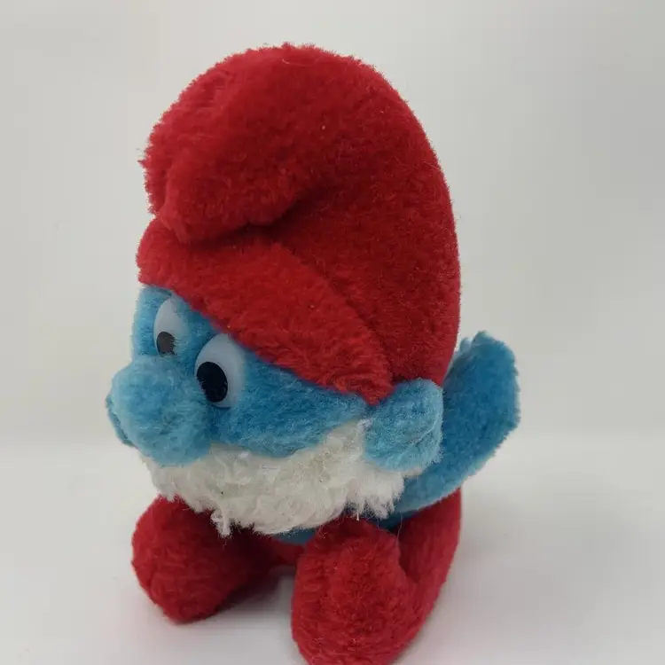 Vintage 1980s PAPA SMURF 8" Character Plush no tags