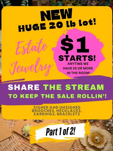 Share For Sale✨$1 STARTS w/ 25 In Room!!✨Estate Jewelry Lot - Part 1 of 2✨