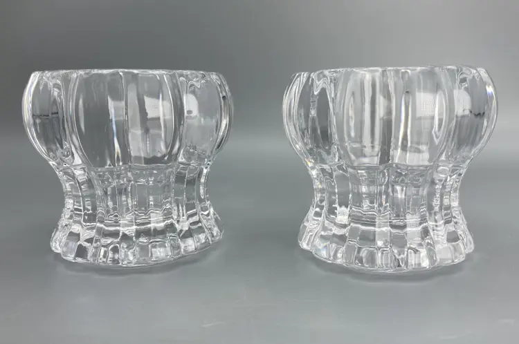 VTG Deplomb Lead Crystal Taper, Teallight, or Votive Candle Holder - Set of 2