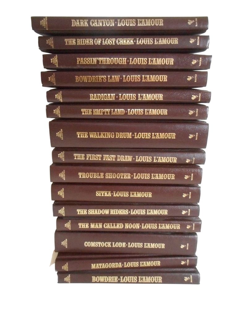 LOUIS L'AMOUR Collection Lot of 14 Set Leatherette Leather Bound Hardcover