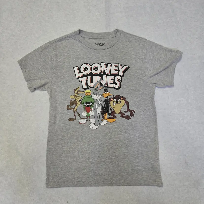 Looney Tunes Adult T-shirt L Gray Short Sleeve Taz Bugs