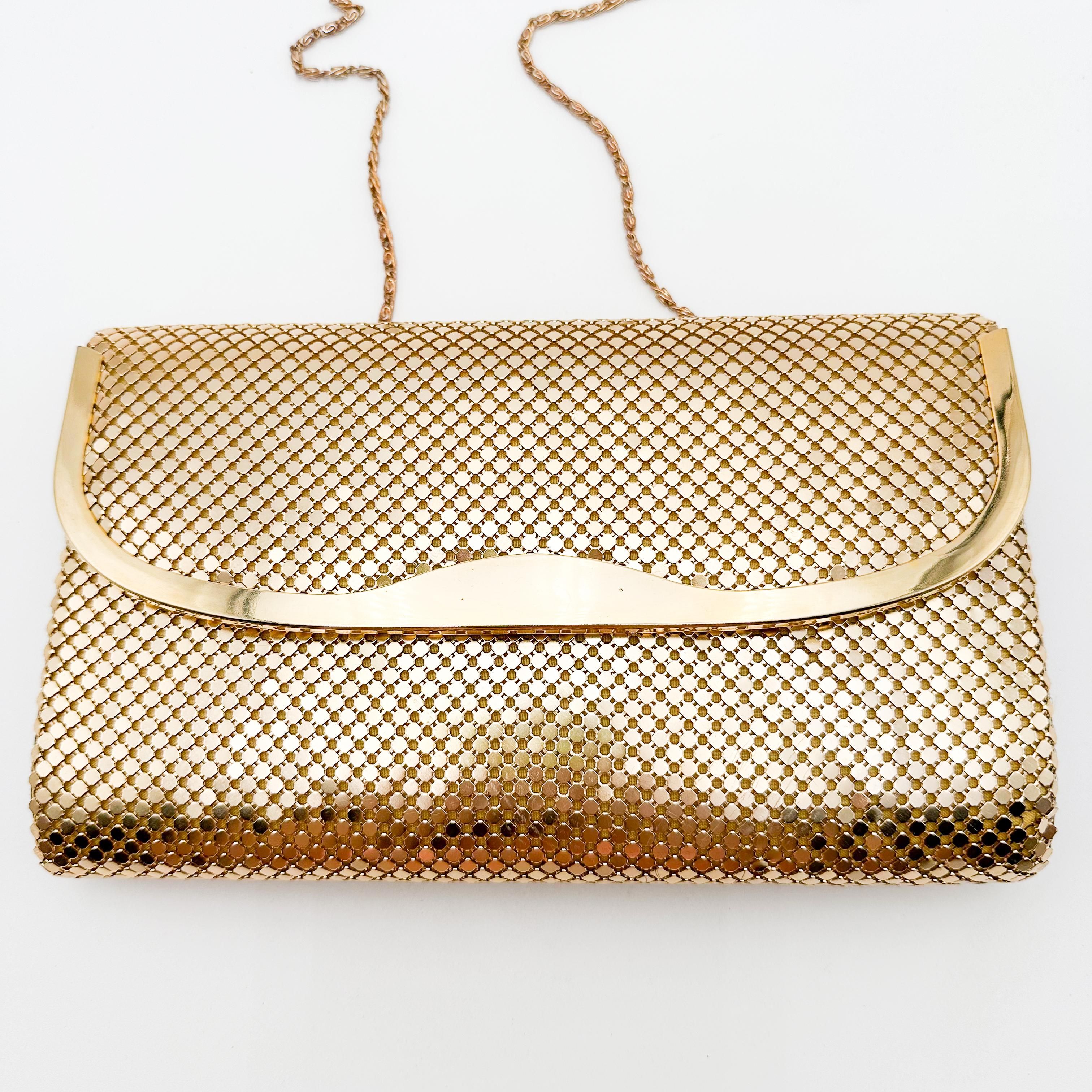 Niknax · Vintage Gold Tone Mesh Clutch Handbag Purse Chain Strap