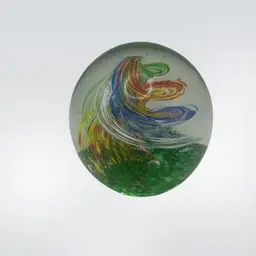 Art Glass Blown Swirl Paperweight, 3.5”