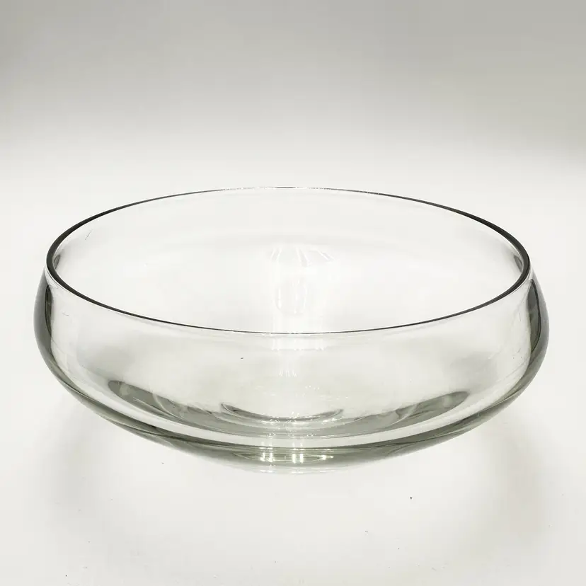 Mark Matthews Clear Glass Steam Bowl Handmade Signed 6.75"D 3.5"H