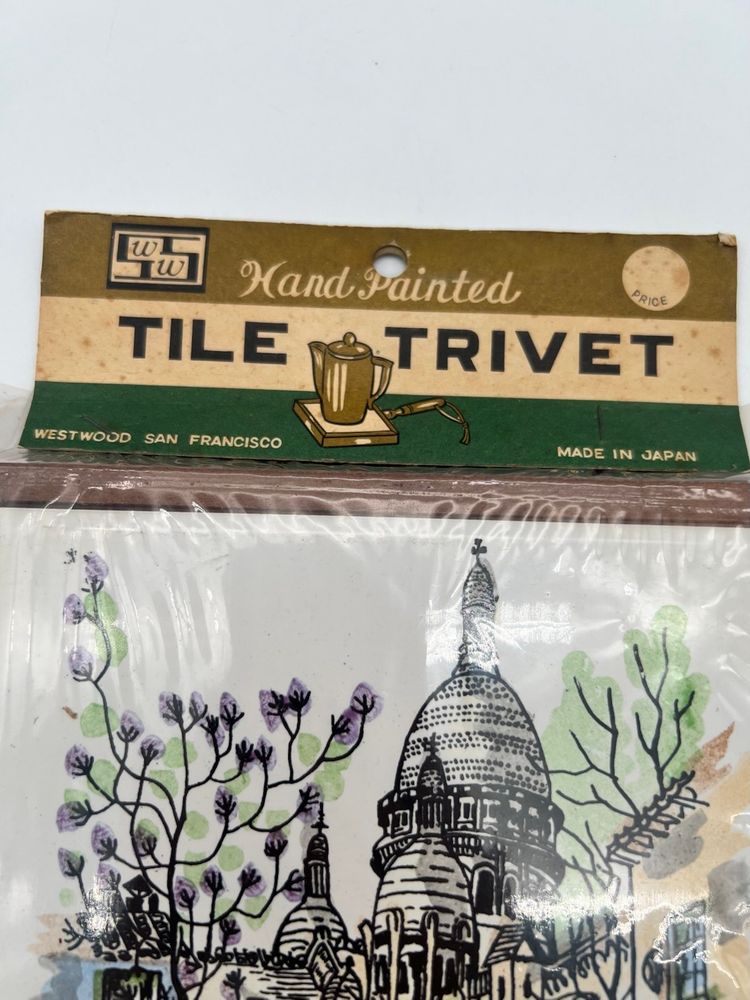 #11 Vintage Hand Painted Tile Trivet