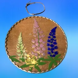 29. Lupine Suncatcher, Small Lupine Window Hanging, Lupines, Flowers, Floral Decor, Blue, Pink