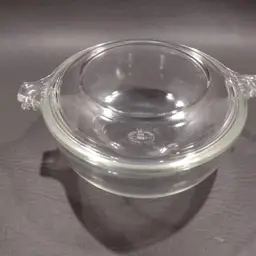 Vintage Pyrex #019 Clear Glass Bowl 20 oz. Baking Casserole Dish With Lid #681