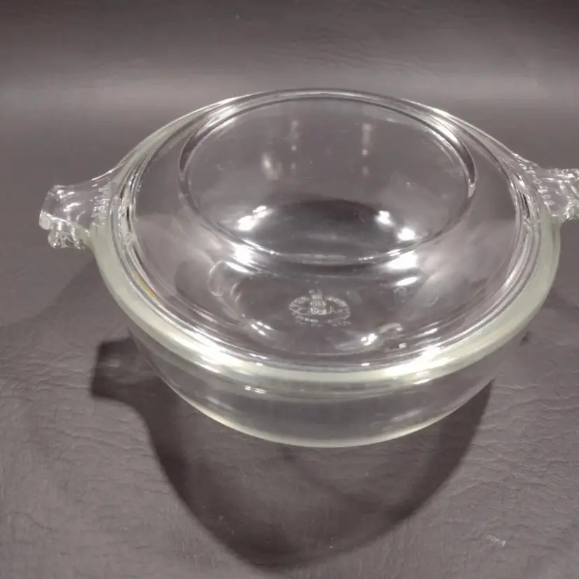 Vintage Pyrex #019 Clear Glass Bowl 20 oz. Baking Casserole Dish With Lid #681